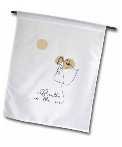 Breathe in the sea chic boho gift. Woman in sunglasses, sun, line art - Flags (fl-365188) $11.59 Designer