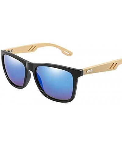 Colorful Wood Sunglasses Men Women Square Bamboo Women For Women Men Mirror Sun Glasses Handmade 1-kp1502-c3 $13.46 Rectangular