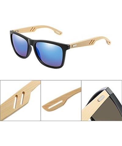 Colorful Wood Sunglasses Men Women Square Bamboo Women For Women Men Mirror Sun Glasses Handmade 1-kp1502-c3 $13.46 Rectangular