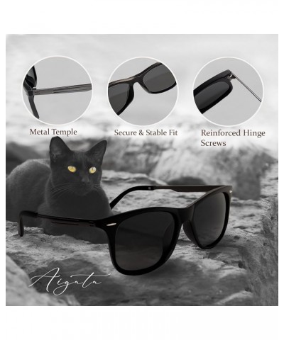 Polarized Unisex Mirror Sunglasses for Men Women, UV Protection, Fashion Trendy Cat Eye, Retro Shades Black + Gray $12.42 Cat...