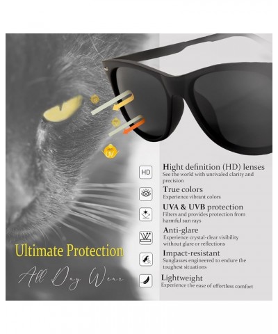 Polarized Unisex Mirror Sunglasses for Men Women, UV Protection, Fashion Trendy Cat Eye, Retro Shades Black + Gray $12.42 Cat...