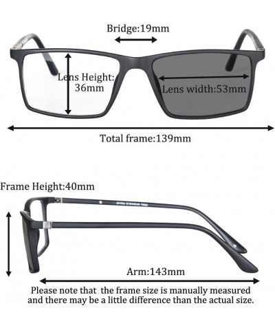 Men's Frame for Photochromic Sunglasses with TR90 Frame Choosing Lens Color by Your Side 9195 C1 Frame,grey Lens $27.83 Designer