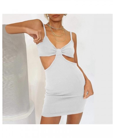 Women's Sexy Dress Navel Short Sleeve Bandage Mini Shirt Party Club Dress Irregular Ruffle Casual Dress White-1 $9.14 Designer