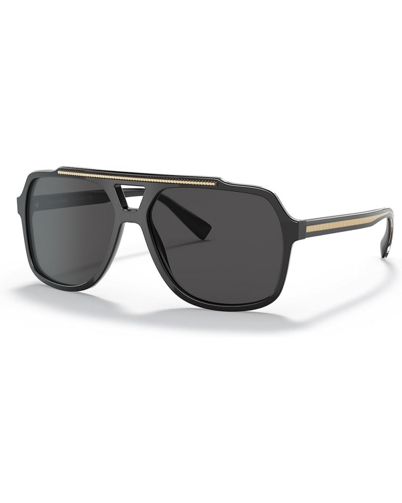 Men's Round Fashion Sunglasses Black/Dark Grey $59.06 Round