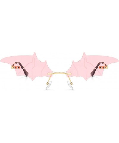 Vintage Bat Sunglasses Futuristic Novelty Cosplay Party Eyewear Pink $13.45 Rimless