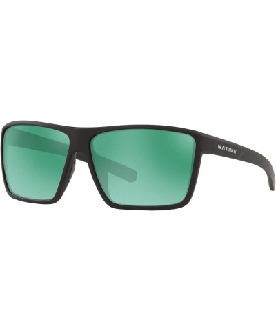 Native Man Sunglasses Matte Black Frame, Gray Lenses, 64MM Matte Black/Green Reflex Polarized $36.43 Rectangular