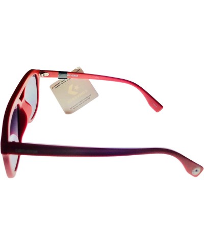 Mens Matte Red Plastic Rectangle Top Brow Aviator Sunglass, Gradient Lens H108 $19.65 Aviator