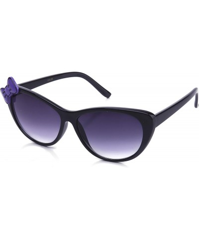 Women's High Fashion Cat Eye Bow Sunglasses Purple Purple $7.27 Goggle