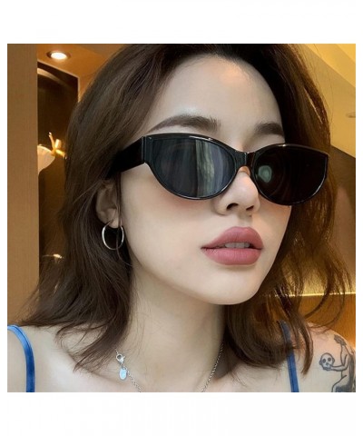 Retro Hip-hop Oval Sunglasses Street Shot Fashion Men and Women (Color : D, Size : 1) 1 B $12.10 Designer