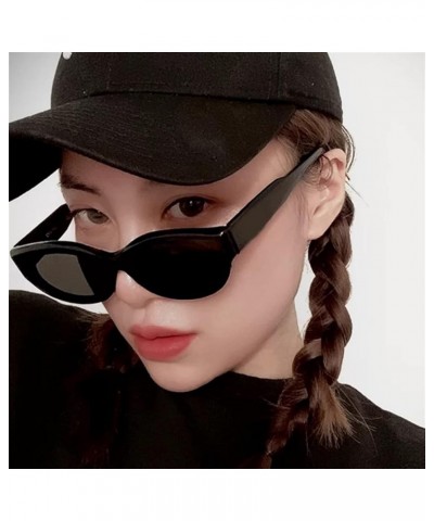 Retro Hip-hop Oval Sunglasses Street Shot Fashion Men and Women (Color : D, Size : 1) 1 B $12.10 Designer