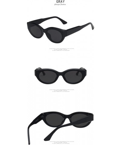 Retro Hip-hop Oval Sunglasses Street Shot Fashion Men and Women (Color : D, Size : 1) 1 B $12.10 Designer