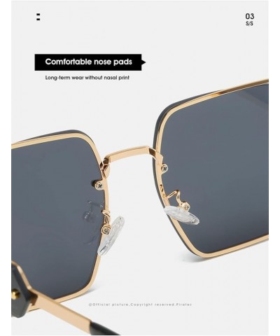 Square Metal Fashion Outdoor Vacation Sunglasses for Men and Women (Color : 3, Size : 1) 1 4 $13.25 Designer