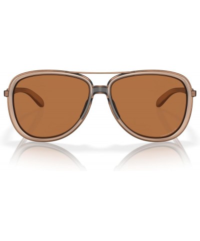 Women's Oo4129 Split Time Aviator Sunglasses Matte Sepia/Prizm Bronze Polarized $76.13 Aviator