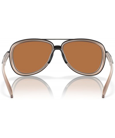 Women's Oo4129 Split Time Aviator Sunglasses Matte Sepia/Prizm Bronze Polarized $76.13 Aviator