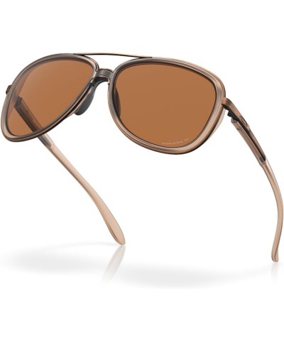 Women's Oo4129 Split Time Aviator Sunglasses Matte Sepia/Prizm Bronze Polarized $76.13 Aviator