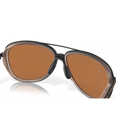 Women's Oo4129 Split Time Aviator Sunglasses Matte Sepia/Prizm Bronze Polarized $76.13 Aviator