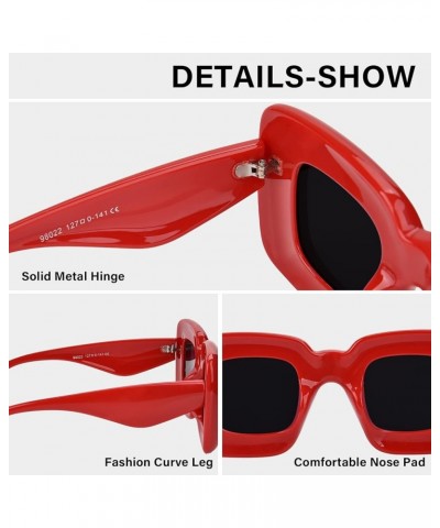 Sunglasses Womens Trendy Retro Oversized Rectangle Sun Glasses Classic Sparkling Diamond Hinges S010-red Black $6.00 Square