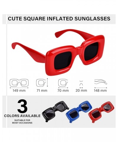 Sunglasses Womens Trendy Retro Oversized Rectangle Sun Glasses Classic Sparkling Diamond Hinges S010-red Black $6.00 Square