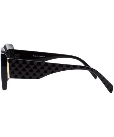 Women's Sunglasses Oversized Square Frame Textured Diamond Pattern UV400 Black (Black) $11.37 Oversized