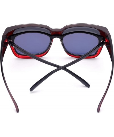 Classic Lightweight TR90 Fit Over Sunglasses Polarized UV Protection Anti Glare IF821 Gradient Red $13.33 Square