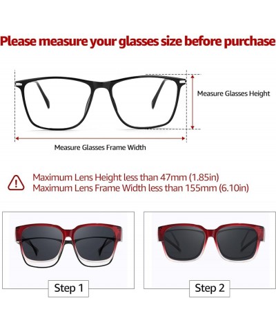 Classic Lightweight TR90 Fit Over Sunglasses Polarized UV Protection Anti Glare IF821 Gradient Red $13.33 Square