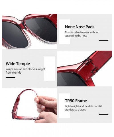 Classic Lightweight TR90 Fit Over Sunglasses Polarized UV Protection Anti Glare IF821 Gradient Red $13.33 Square