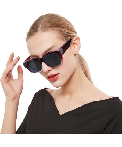 Classic Lightweight TR90 Fit Over Sunglasses Polarized UV Protection Anti Glare IF821 Gradient Red $13.33 Square