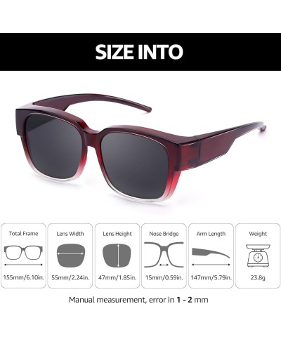 Classic Lightweight TR90 Fit Over Sunglasses Polarized UV Protection Anti Glare IF821 Gradient Red $13.33 Square