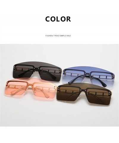 Large Frame Polygonal Vacation Photo Frameless Woman Sunglasses Gift D $15.65 Designer