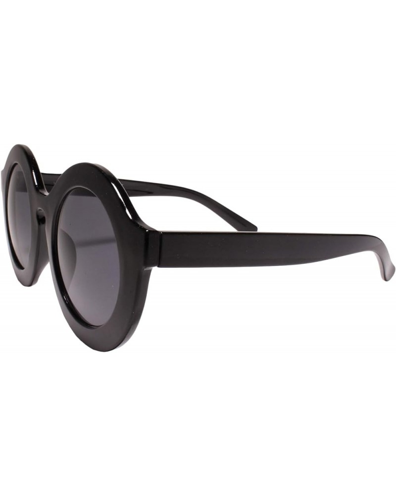 Retro Oversized Exaggerated Stylish Fancy Round Frame Womens Sunglasses Black $10.25 Round