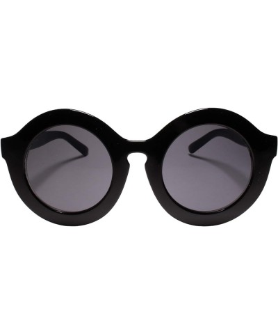 Retro Oversized Exaggerated Stylish Fancy Round Frame Womens Sunglasses Black $10.25 Round