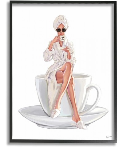 Chic Woman Robe Coffee Cup Designer Logo Sunglasses, Design by Ziwei Li Black Framed 24 x 1.5 x 30 $17.68 Rectangular