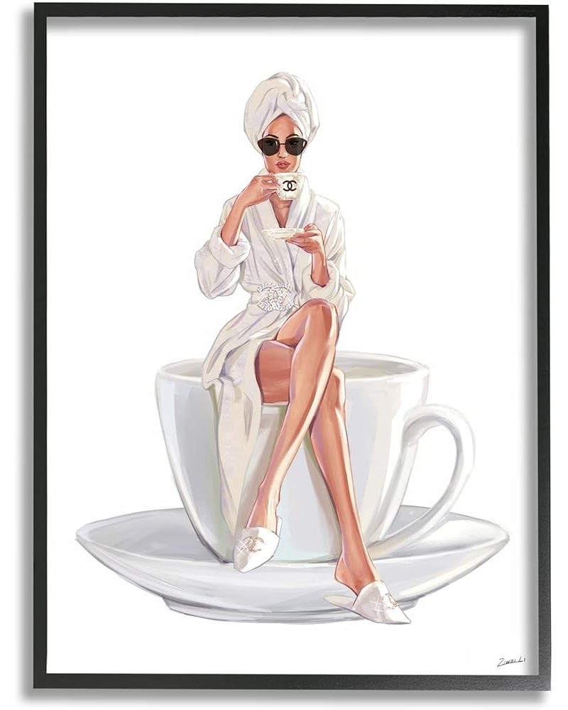 Chic Woman Robe Coffee Cup Designer Logo Sunglasses, Design by Ziwei Li Black Framed 24 x 1.5 x 30 $17.68 Rectangular