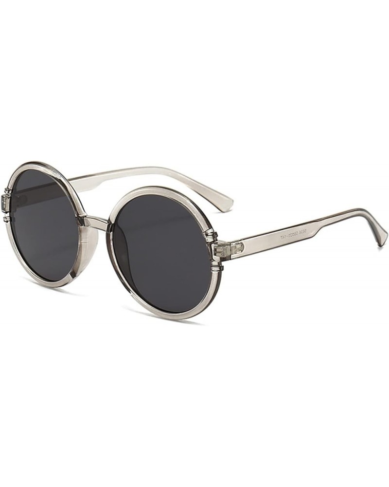 Round Large Frame Men and Women Retro Sunglasses (Color : Large, Size : 1) 1 D $16.74 Designer