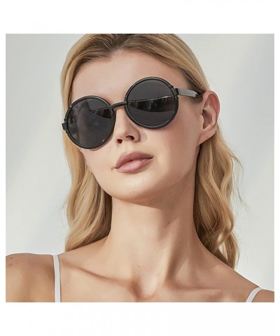 Round Large Frame Men and Women Retro Sunglasses (Color : Large, Size : 1) 1 D $16.74 Designer