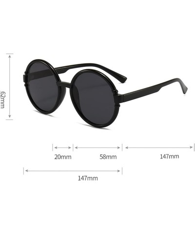 Round Large Frame Men and Women Retro Sunglasses (Color : Large, Size : 1) 1 D $16.74 Designer