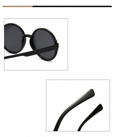 Round Large Frame Men and Women Retro Sunglasses (Color : Large, Size : 1) 1 D $16.74 Designer