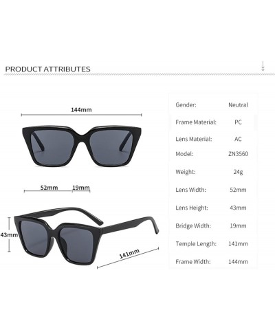 Square Frame Fashion Men and Women Large Frame Outdoor Vacation Decorative Sunglasses (Color : E, Size : 1) 1 B $18.64 Designer