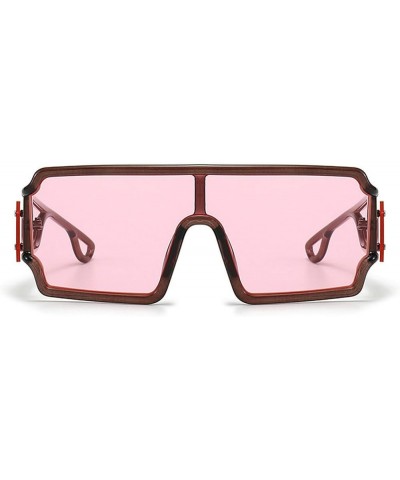 Punk One-piece Y2k Sunglasses for Women Men Square Sun Glasses Gradient Shades Eyewear Lady UV400 Pink $9.49 Designer