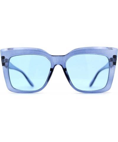 Womens Oversize Square Butterfly Plastic Fashion Sunglasses All Blue $8.98 Butterfly