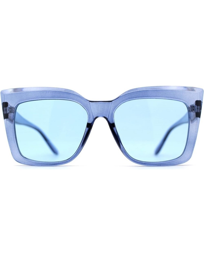 Womens Oversize Square Butterfly Plastic Fashion Sunglasses All Blue $8.98 Butterfly