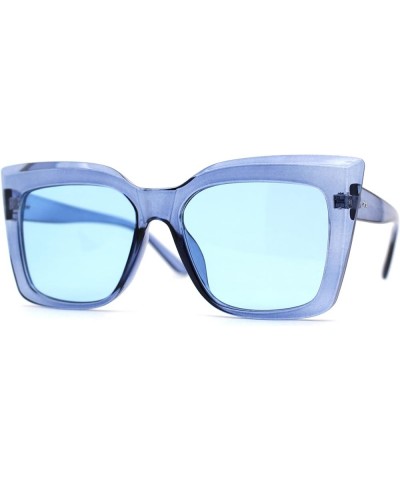 Womens Oversize Square Butterfly Plastic Fashion Sunglasses All Blue $8.98 Butterfly