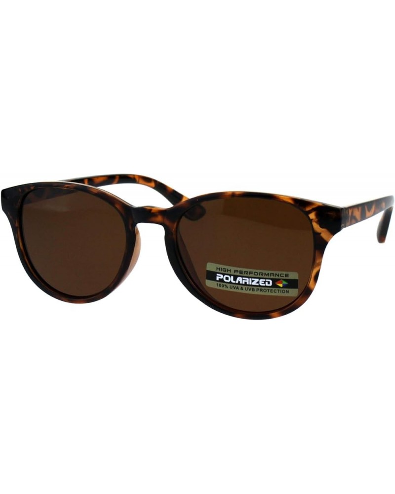 Womens Polarized Lens Sunglasses Classic Round Horn Rim Fashion Brown Tortoise (Brown) $13.54 Round