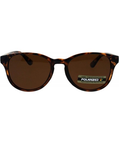 Womens Polarized Lens Sunglasses Classic Round Horn Rim Fashion Brown Tortoise (Brown) $13.54 Round