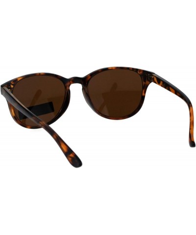 Womens Polarized Lens Sunglasses Classic Round Horn Rim Fashion Brown Tortoise (Brown) $13.54 Round