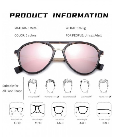 Vintage Aviator Sunglasses for Women Men 70s Flat Glasses UV400 Protection Pink+blue $25.45 Round