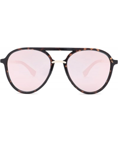 Vintage Aviator Sunglasses for Women Men 70s Flat Glasses UV400 Protection Pink+blue $25.45 Round