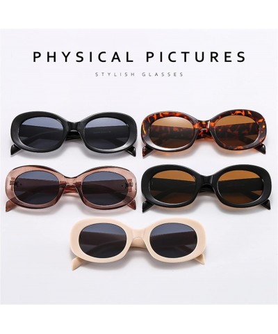 Oval Frame Retro Men And Women Outdoor Vacation Sunglasses Trendy Commuter UV400 Sunglasses Gift C $19.54 Designer