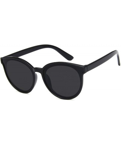 Unisex Sunglasses Retro Bright Black Grey Drive Holiday Oval Non-Polarized UV400 Bright Black Grey $5.82 Oval