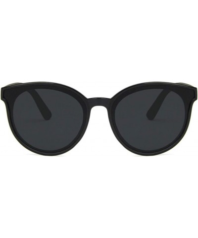 Unisex Sunglasses Retro Bright Black Grey Drive Holiday Oval Non-Polarized UV400 Bright Black Grey $5.82 Oval